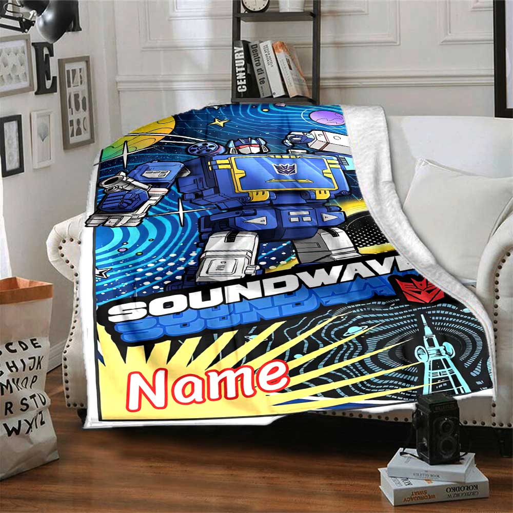 Transformers Fans Customize Text Blanket Cozy Personalized Blanket Ultra-Soft Suitable for Chair Office Office Chair Couch All-Season Use