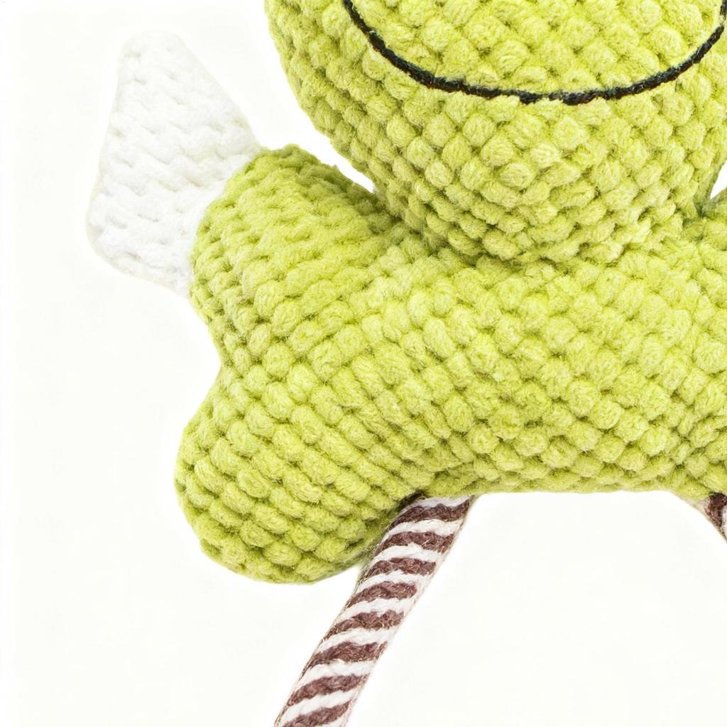 Squeaky Dog Toys Frog Shape Enrichment With Crinkle Squeakers Squeaky Plush Dog Toys For Breed Puppy Teething Chewing Teeth