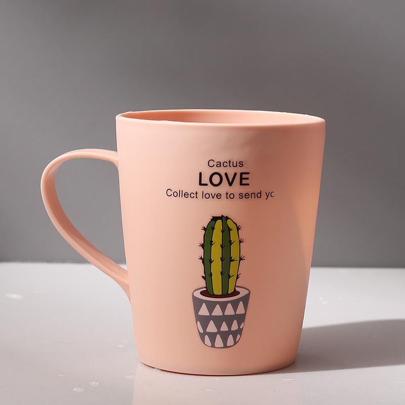 

Plastic Large-capacity Washbasin Cups Household Cute Cartoon Toothbrush Cups Couple Mouthwash Cups 300ml рожевий