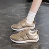 Large size casual breathable sports shoes, new lace-up student little white shoes in summer, color matching and lightweight running shoes