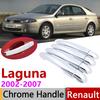 For Renault Laguna II X74 MK2 2002~2007 Chrome Exterior Door Handle Cover Car Accessories Stickers Trim Set 2003 2004 2005 2006
