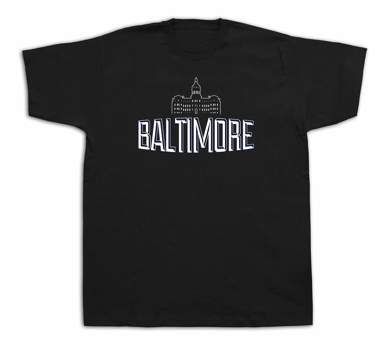 Baltimore Flag souvenir tourist spots city sites t shirt funny casual tee 2XL