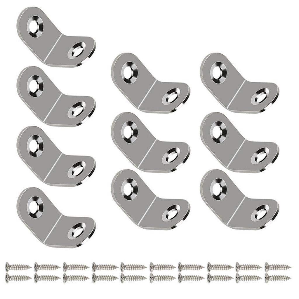 Stainless Steel Corner Brace Set L Shaped Brackets Heavy Duty Corner Brackets Simple Install for Secure Wood Joining