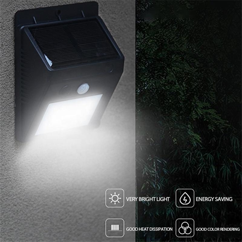 LED Solar Wall Lamp Solar Outdoor Lamp PIR Motion Sensor Wall Lights IP65 20LEDs Sunlight Powered for Street Fence Garden