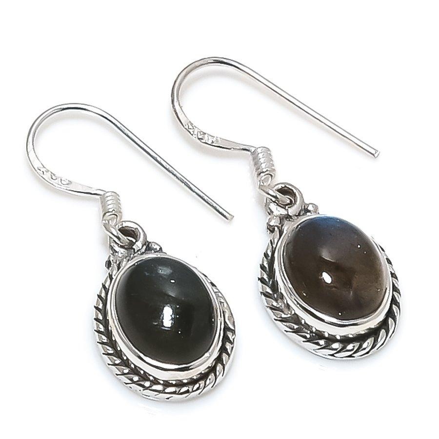 

Natural Labradorite Gemstone 925 Solid Sterling Silver Gift Earring 1.25 S4s60