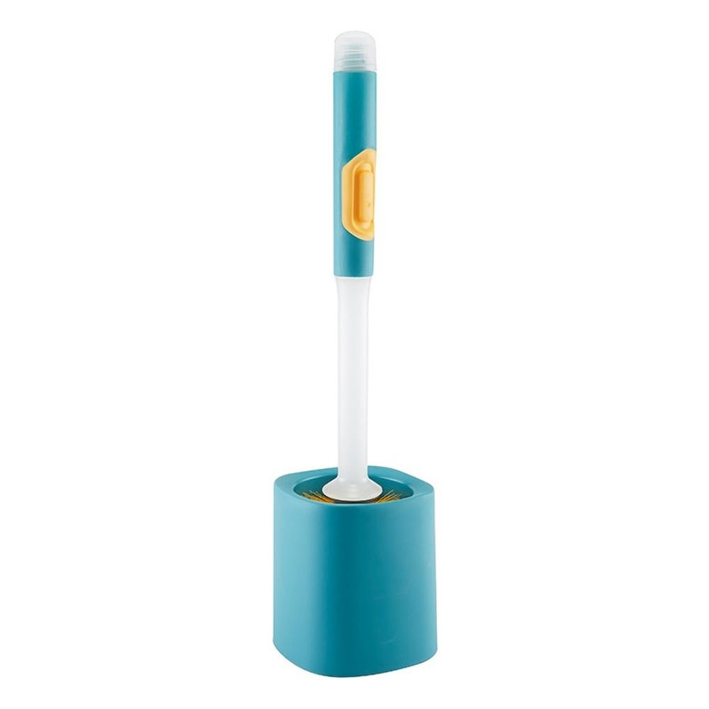 Silikon-Gel-Toilettenbürste Wandmontiertes Set mit langem Griff 38 cm und hohler belüfteter Basis zur Organisation der Badezimmerwand