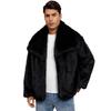 Cappotto in Eco-pelliccia Giacche Invernali da Uomo Antivento Peloso Lusso Collo a Revers Cappotti Giacca in Eco-pelliccia con Tasche Uomo Caldo Soffice Trench Giacche in Eco-pelliccia