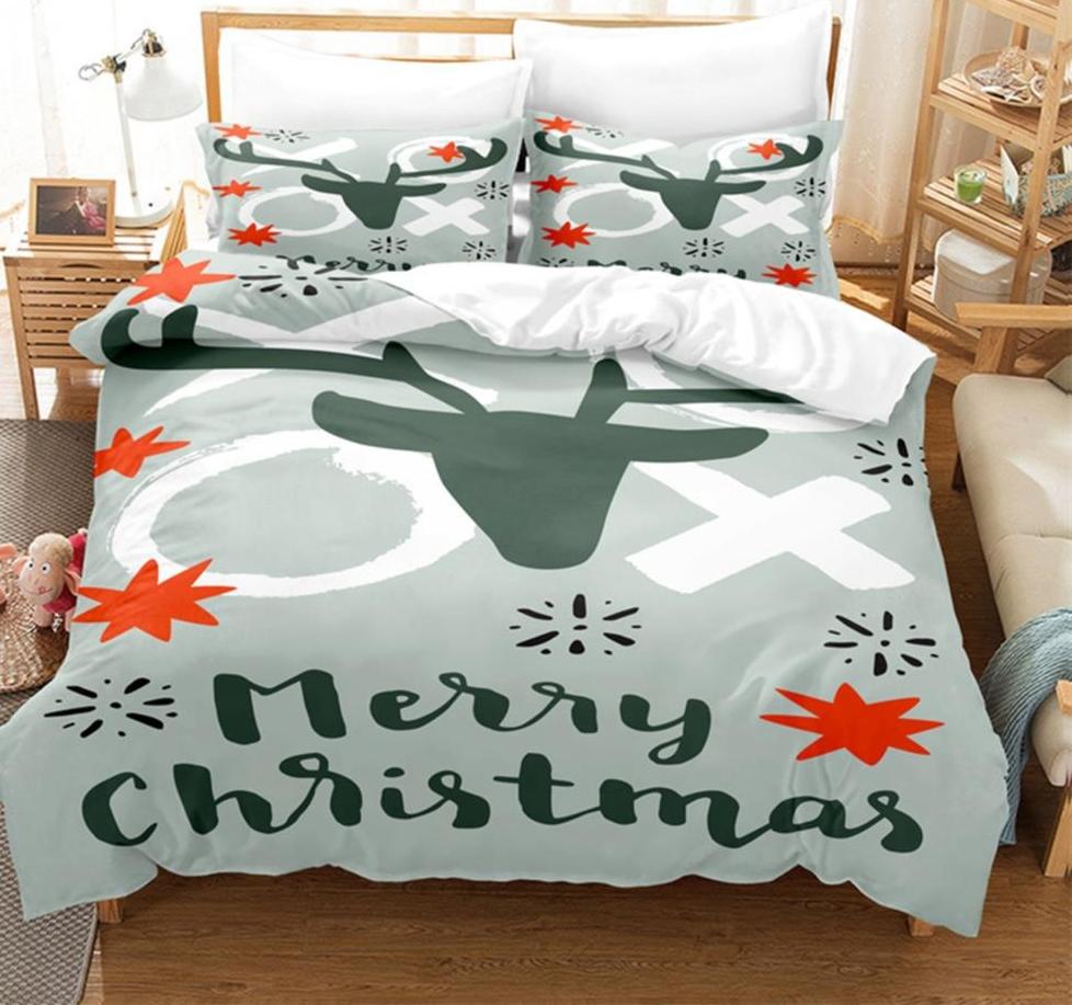 

3D Digital Printed Duvet Cover Queen King Size Creative Christmas Bedding Set Fashion Design 3 Piece Set With 2 Pillowcases EU Single(135x200cm)