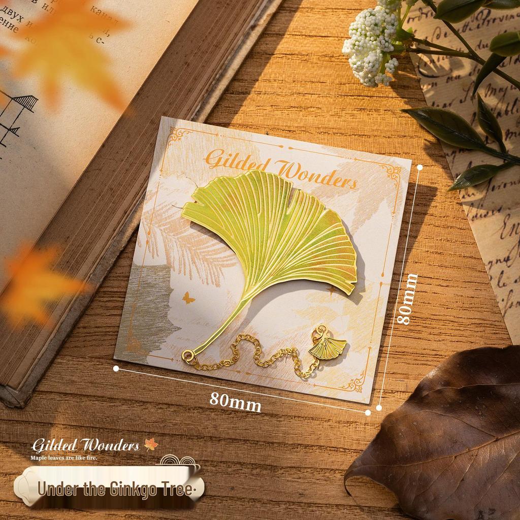 Teacher's Day Retro Leaf Metal Bookmark – High-Value, Creative Gift Box with Leaf Veins Design.