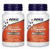 NOW Foods L-Theanine Double Strength 200mg Veggie Capsules, 60 Count - Twin Pack