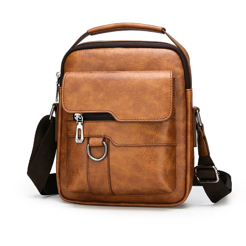 

Men s Casual Men s Bag Briefcase One-shoulder Cross-slide Bag Men s Bag Boys Handbags Redesigned Retro