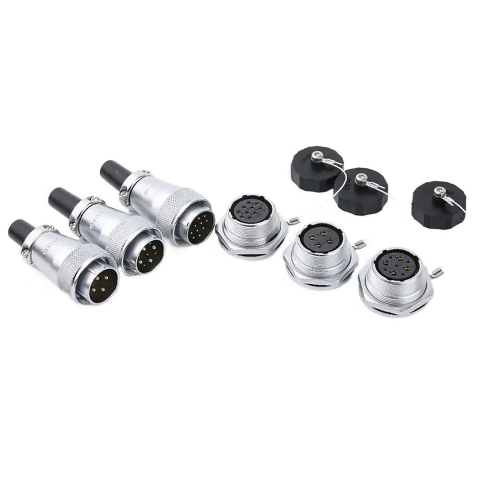 WEIPU WS24 TQ/ZMQ 2 3 4 9 10 12 19 Pin Electrical  Wire Soldering Charger Aviation M24 Connector Metal Power Adapter IP65