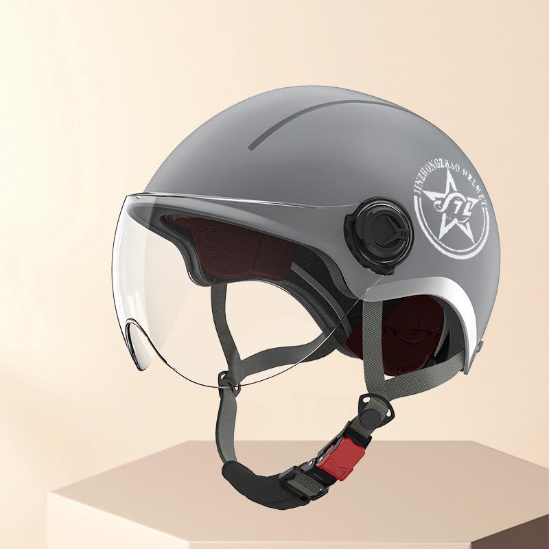 Golden Bell 3C Certified Unisex Electric Vehicle & Motorcycle Half Helmet with Sunscreen Protection