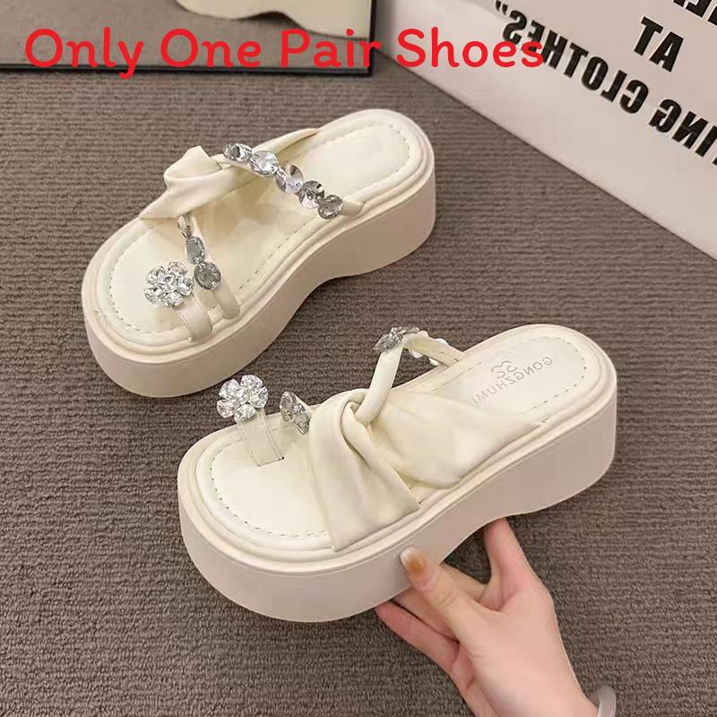 Thick Sole Platform Slippers For Women With Non Slip Rubber Outsole For Summer Casual Wear
