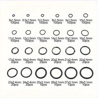 1200pcs Rubber O-Rings 24Size NBR Washer Gasket Sealing Assortment Kit For Plumbing Faucet Automotive Air Or Gas Connections
