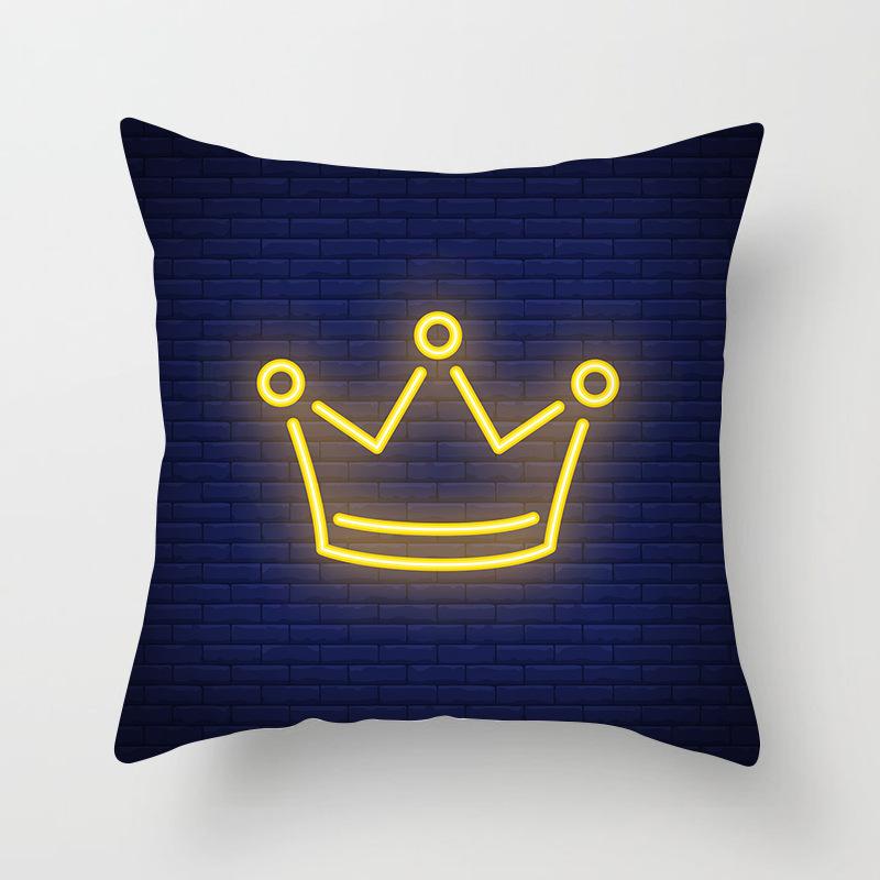 Față de pernă nouă galbenă cu desene animate geometrice, personalizată pentru decorarea casei, pernă de canapea