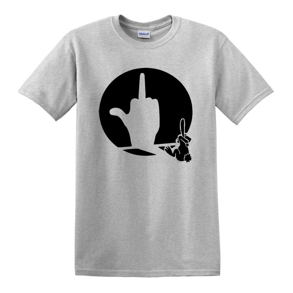 Middle Finger Shadow Puppet TShirt Funny Rude Joke Novelty Rabbit Gift Top Tee 2XL