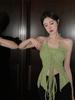 Neck strap sweet and spicy suspender sleeveless top summer new French slim unique chic vest outer wear women