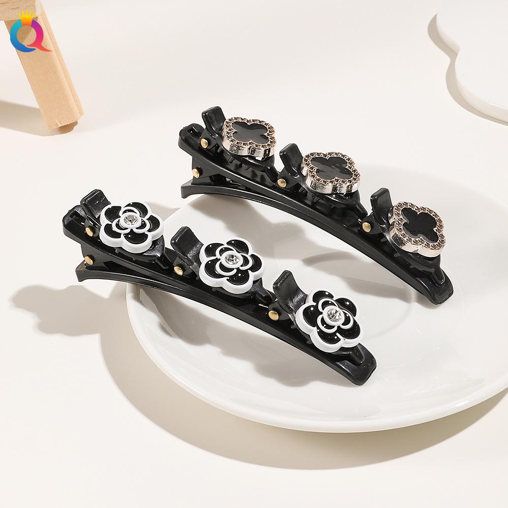 Vierblättriges Kleeblatt Blume Haarspange Damen Gebrochene Haarspange Flecht-Finishing-Artefakt Seitenklammer Ponyklammer