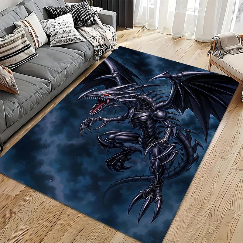Metallic Dragon in Dark Sky suitable as a non-slip mat for the living room or bedroom sofa