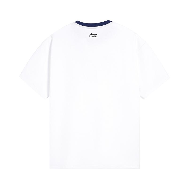 Li-Ning Versatile Comfortable Casual Breathable Short Sleeve T-Shirt Unisex Tops Off-White AHSW853-1