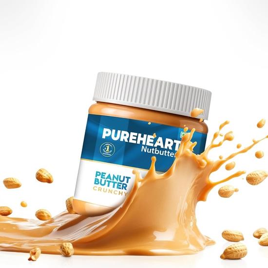 Pureheart Nutbutter Crunchy Peanut Butter 350 gm | Natural & Premium Roasted Peanuts | High Protein, Rich in Fiber | Zero Trans Fats