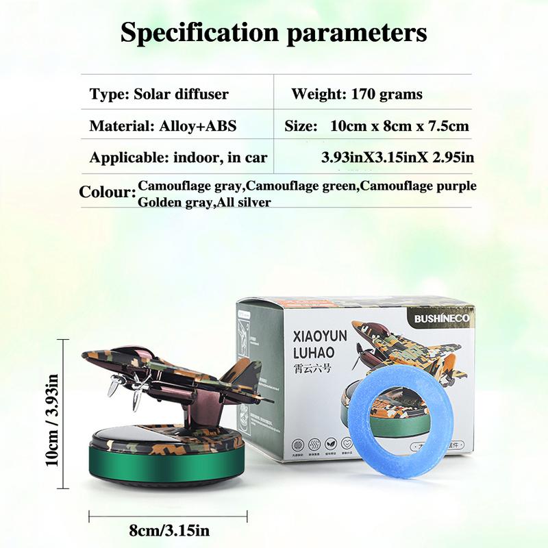 New Solar Fighter Car Air Freshener Propeller Rotate Perfume Fragrance Decoration Flavoring Supplies Interior Accessories