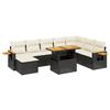 VidaXL Salon de Jardin avec Coussins 9 pcs, Canapés de Terrasse, Ensemble de Meubles de Patio, Mobilier d'Extérieur, Noir 3273653