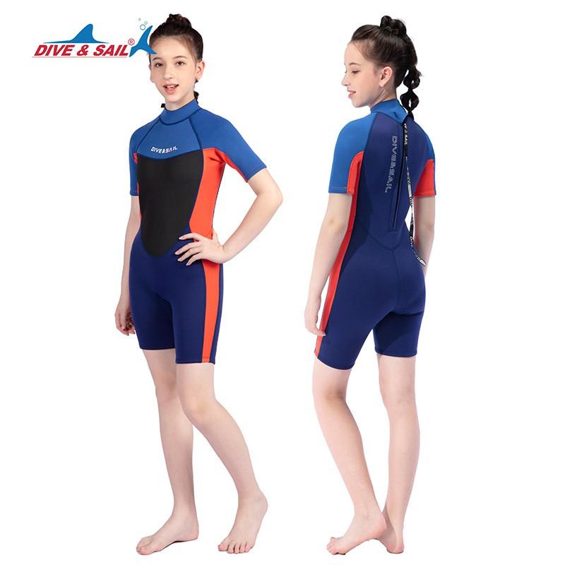Diving Suit Men's 2.5MM One-piece Short-sleeved Children's Cold-proof Warmth Snorkeling Surfing Swimsuit