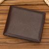 Fashion Men's Short Wallet Genuine Leather Handmade Leather Short Purse For Man Male Cowhide Small Purse For Men Card Holder