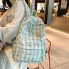 Plaid Backpack Lightweight Ergonomic Large Capacity School Bag for Grades 3-6 Girls Middle High Students Travel