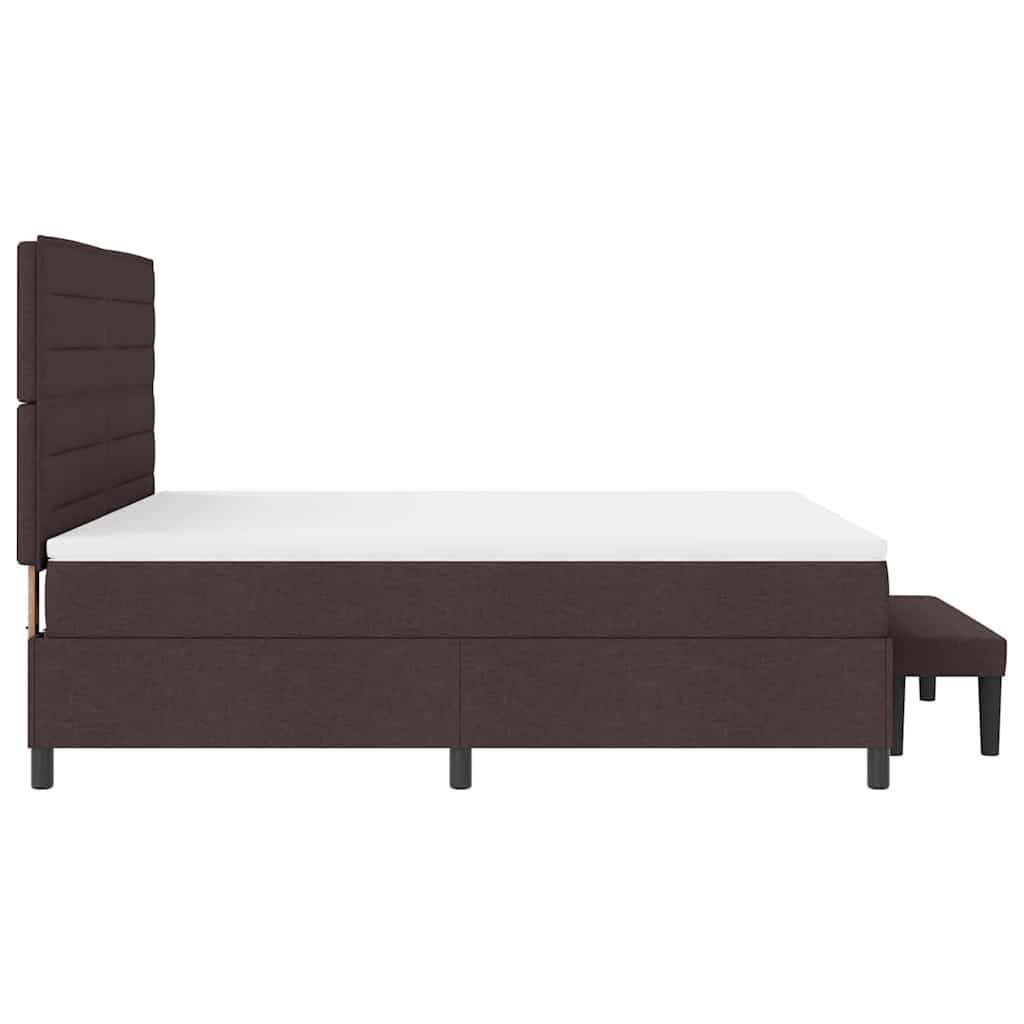 Box Spring Bed with Headboard Dark Brown 180 X 200 Cm Fabric