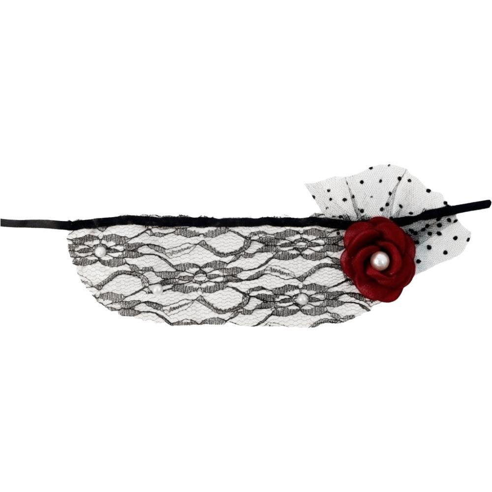 Mesh Half-Face Lace Mask Flower Masquerade Mask Novelty Feather Mask  Princess Style D