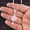 Heart Rose Chalcedony Stone 925 Sterling Silver Memorial Day Trendy Boho Pendant PP-4-16
