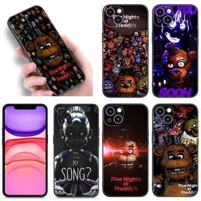Five-Nights-At-Freddys Handyhülle für Apple iPhone 12 13 Mini 11 14 15 Pro Max 7 8 Plus X XR XS SE 2020 2022 Schwarze Silikonhülle