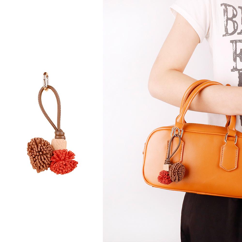 Zhang Yuanying Bayberry Ball Charm - Handmade Woven Bag and Shoe Ornament Keychain