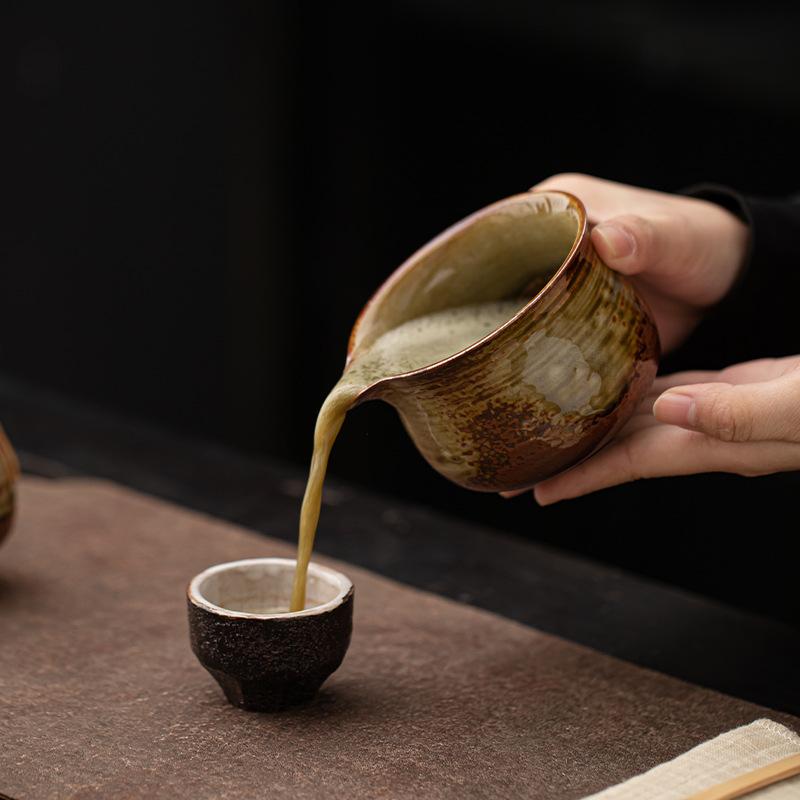 Japanese Style Ceramic Matcha Bowl High Temperature Resistant Kiln Discoloration Matcha Brewing Cup Kung Fu Tea Set Accessories