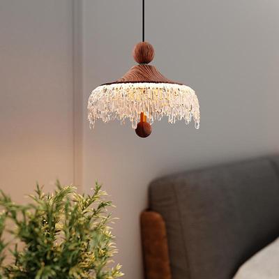 Mid-Century Style Walnut Pendant Light for Living Room, Dining Room, Hallway, Entrance, and Corridor Decor.
