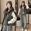 Hooded Short Cotton Vest Women's Autumn and Winter Sleeveless Jacket Top Vest Batch
