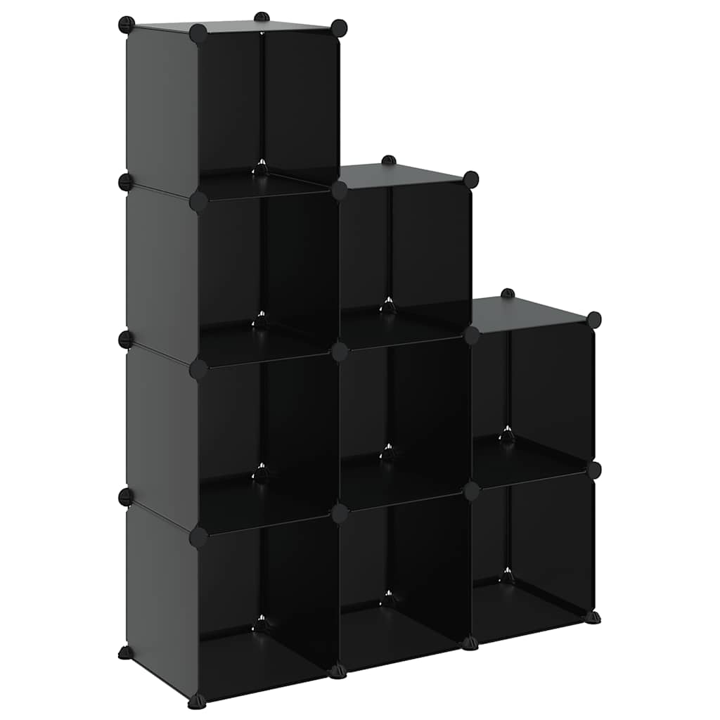 vidaXL Regalsystem mit 9 Würfeln Schwarz PP