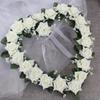 Heart-Shaped Rose Door Wall Hanging Wreaths Wedding Festival Decoration Road Lead Rose Flower Wreath Festival Supplies