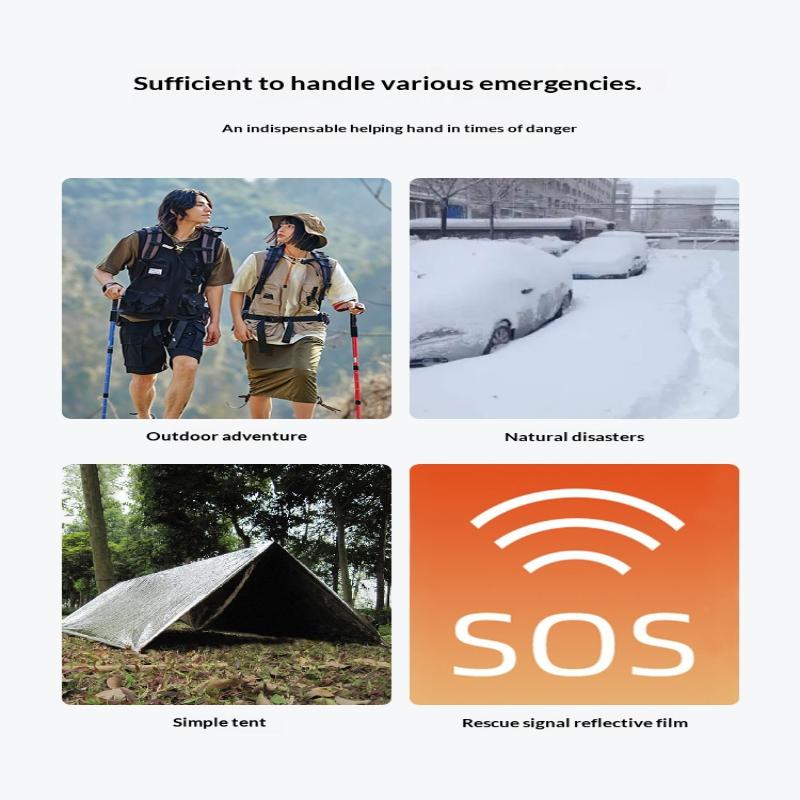 1/3/5Pcs Emergency Blanket Outdoor Survival First Aid Kit Windproof Insulation Lifesaving Pet Foil Thermal Military Rescue Blank