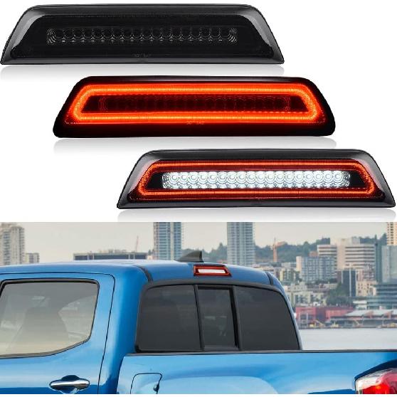 Tacoma LED 3rd High Mount Stop Lamp Lights for T0YOTA Tacoma 2016 2017 2018 2019 2020 SR SR5 TRD Pro Sport Smoked Lens Red/ White LED Third Brake