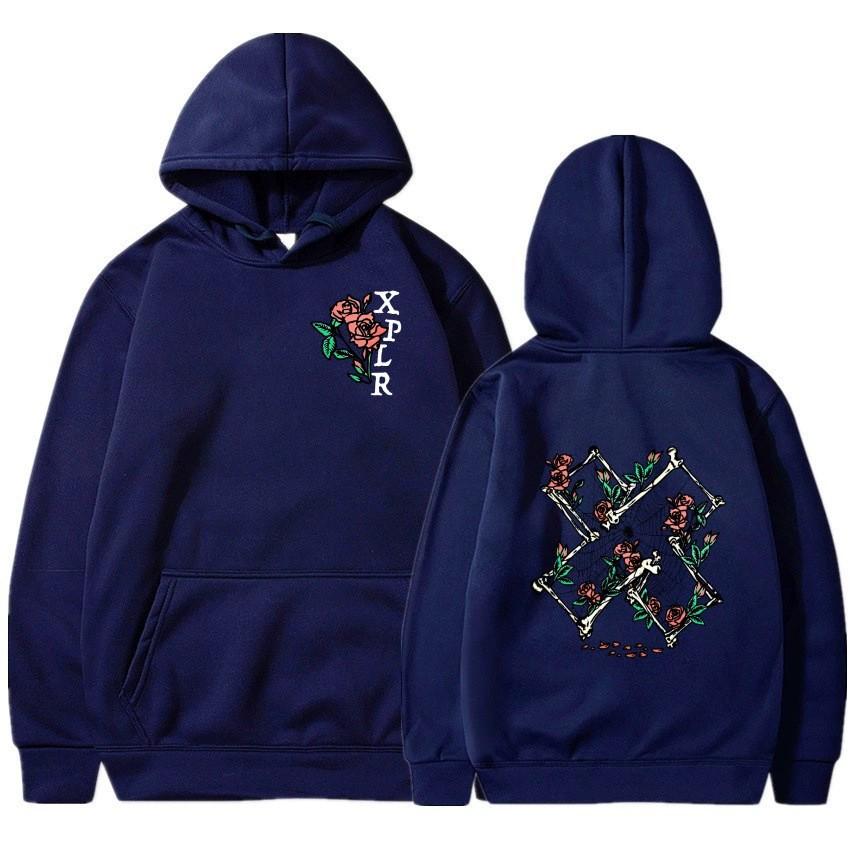 2025 Neu Bedruckt Ado Grenzüberschreitender Außenhandel Herbst/Winter Europäischer und Amerikanischer Stil Locker Hip Hop Ins Hoodie mit Samt f