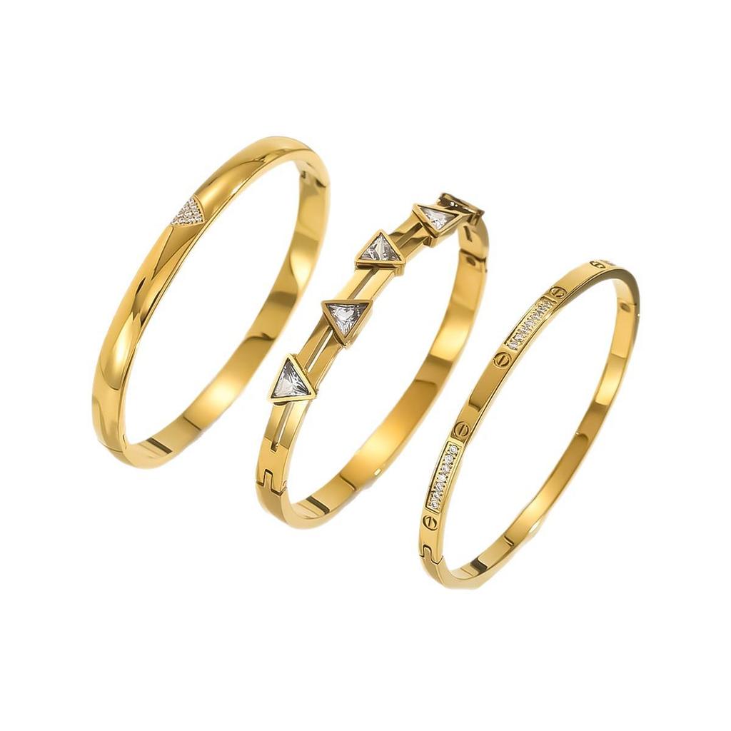 Stainless Steel Glossy Clasp Bracelet, Creative Design, European & American Style.