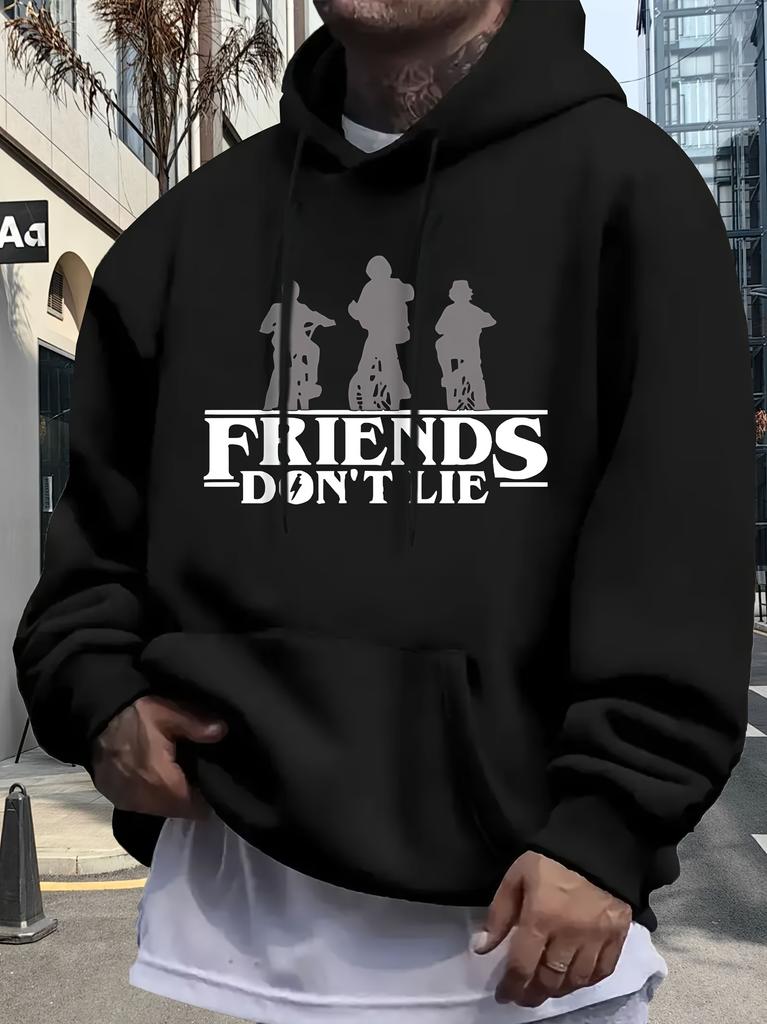 Casual Printed Fleece Hoodie Suitable for Autumn and Winter