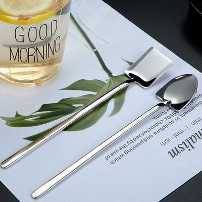304 Edelstahl Geschirr Set Kreative Retro Industrielle Flache Spitze Schaufel Dessert Lange Griff Rühren Eis Löffel Bar Werkzeuge