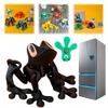 3D Printed Coloful Magnetic Frog Joint Movable Ornaments Kitchen Refrigerator Magnet Home&Office Desk Decoration 12Cm/5In