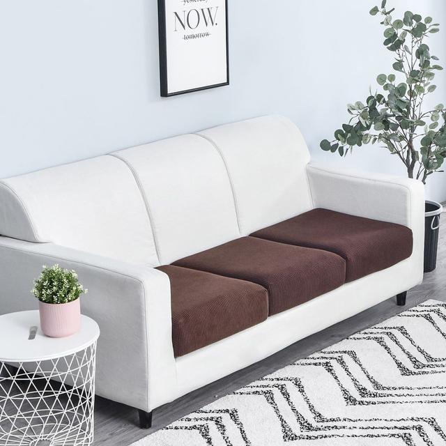 

Airldianer жаккардовый эластичный чехол для подушки на сиденье дивана, антигрязный съемный и моющийся защитный чехол для дивана, простая установка Normal-S 1PCS кофейный