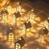 Wooden Christmas House LED String Lights - Colorful, Glowing Decor for Room and Bedroom